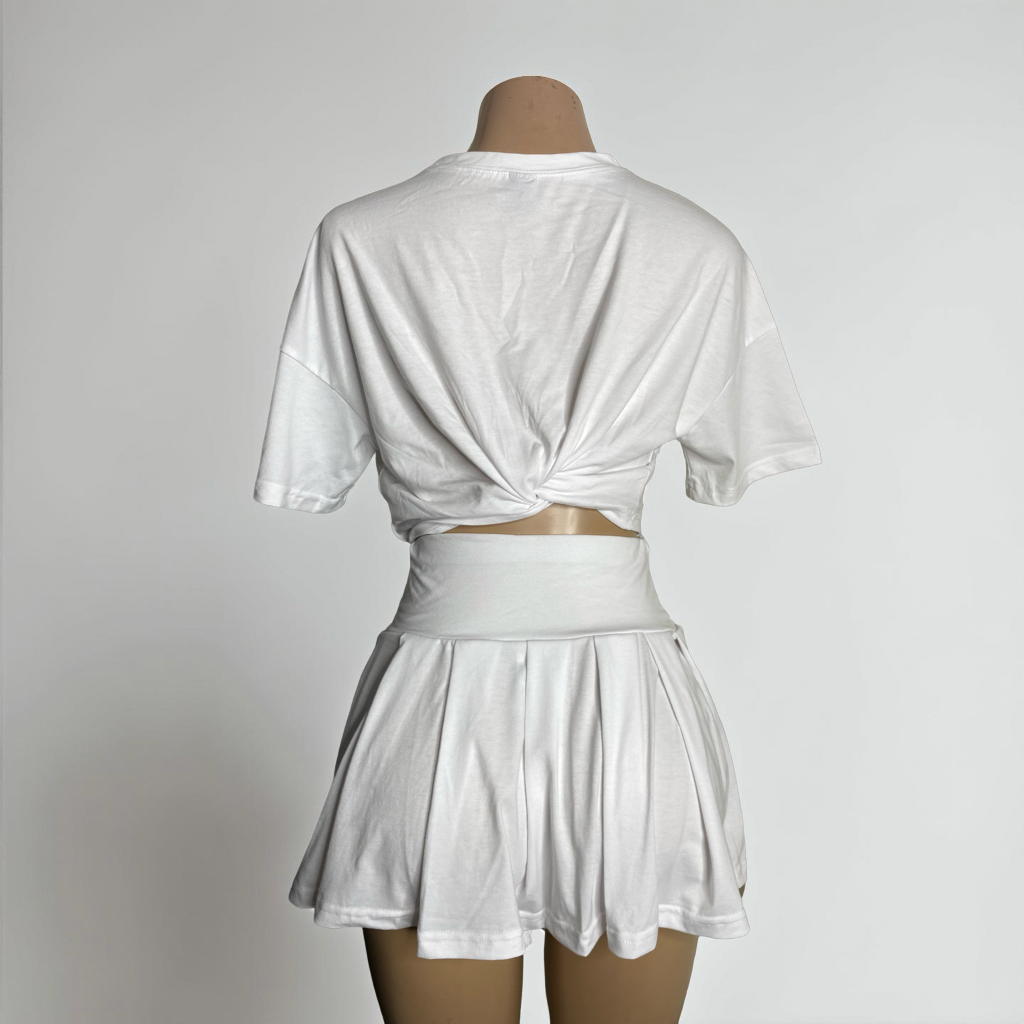 Mini Pleated Skirt Set