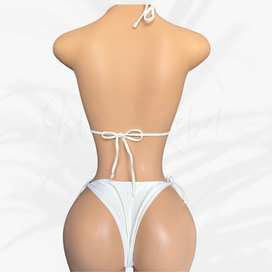 Beige Floral Bikini Set