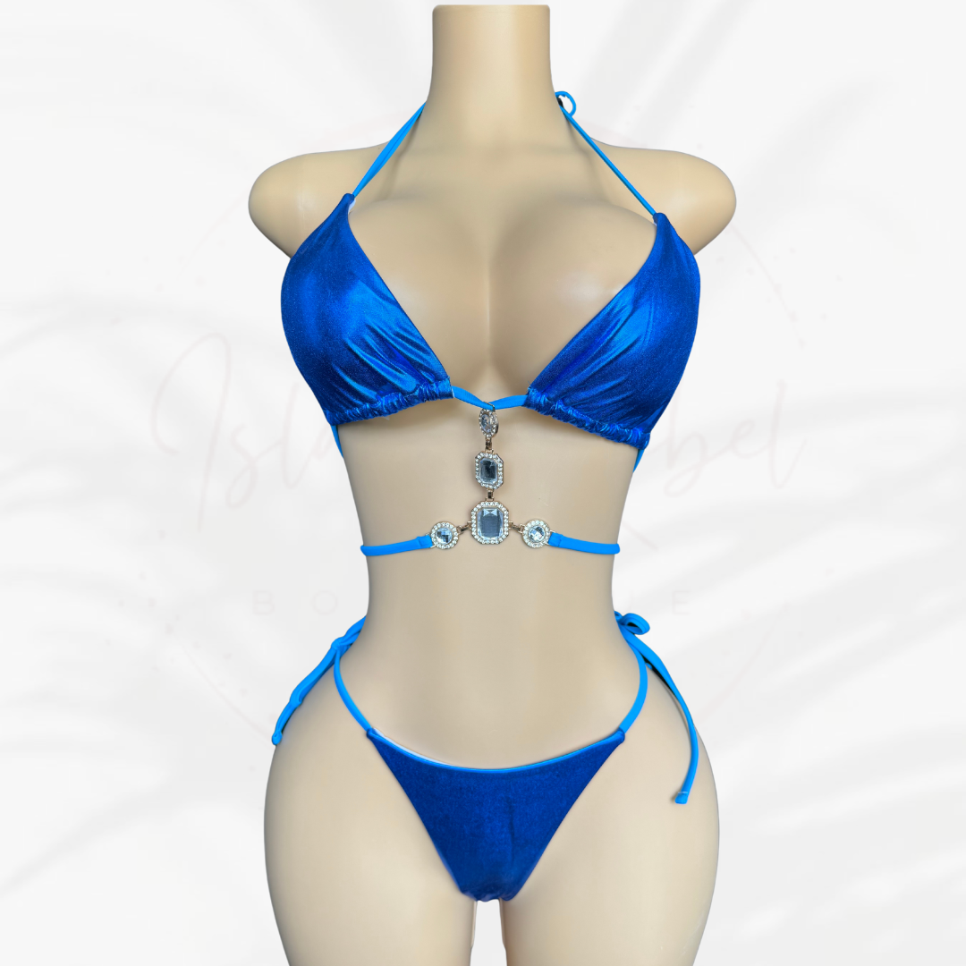 Metallic Rhinestone Bikini