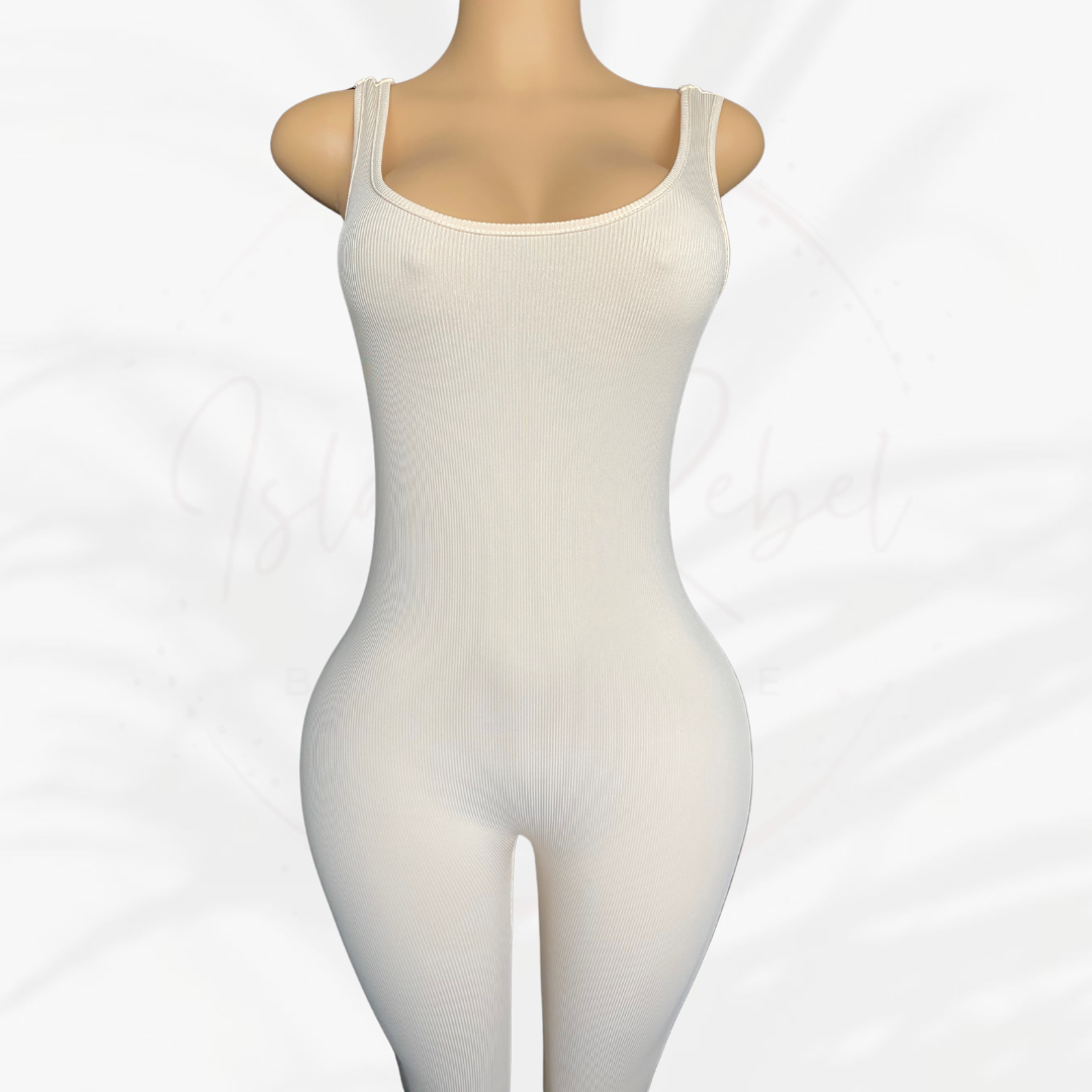 White Mocha Bodycon Jumpsuit