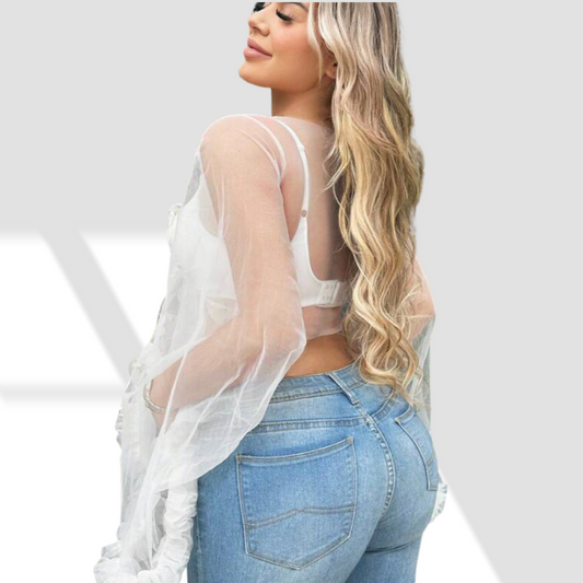 Bell Sleeve Sheer Top