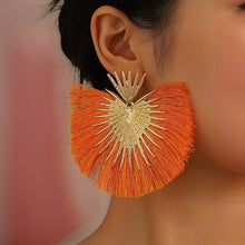 Load image into Gallery viewer, Pumpkin Spice Tassel Earrings
