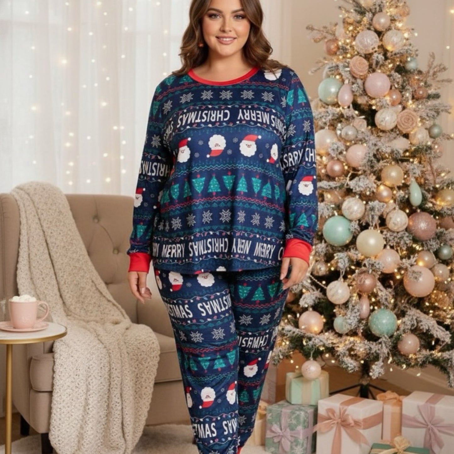 Snowflake Pajama Set (Plus Size)