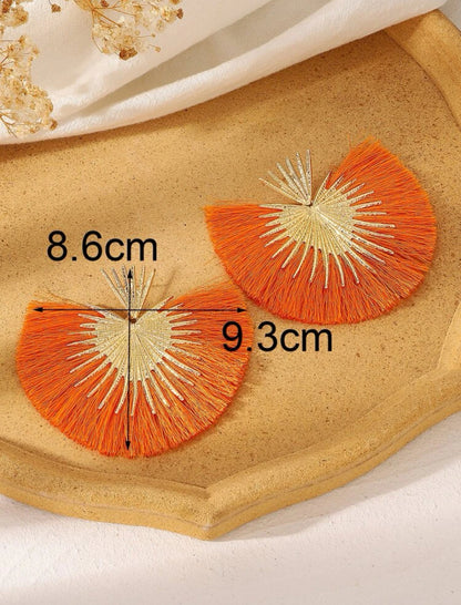 Pumpkin Spice Tassel Earrings