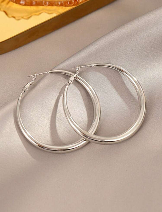 Silver Minimalist Hoops