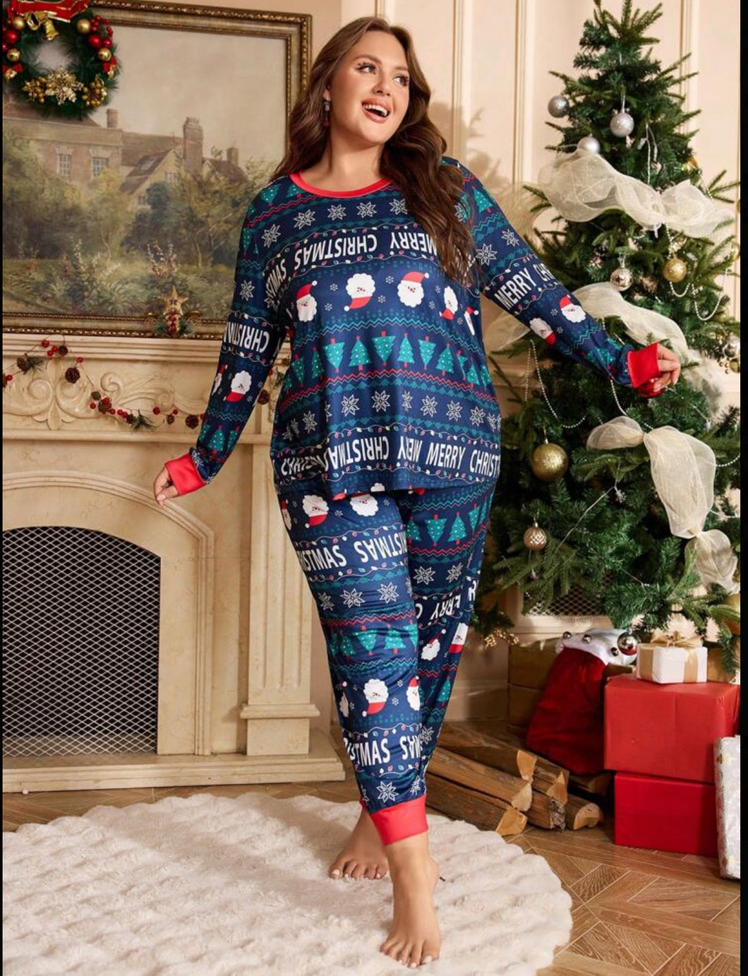 Snowflake Pajama Set (Plus Size)