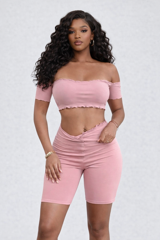 Lettuce Trim Biker Shorts Set