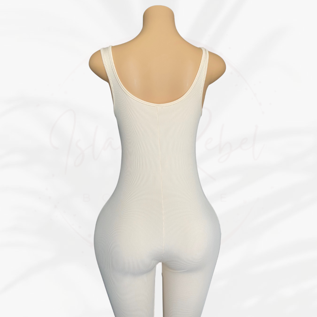 White Mocha Bodycon Jumpsuit
