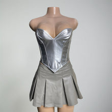 Load image into Gallery viewer, Leather Corset Skort Set
