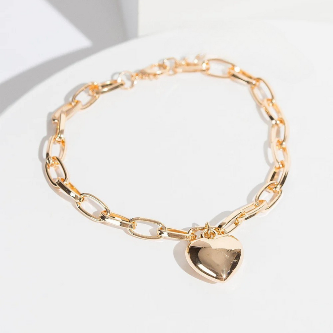 Heart Chain Link Bracelet