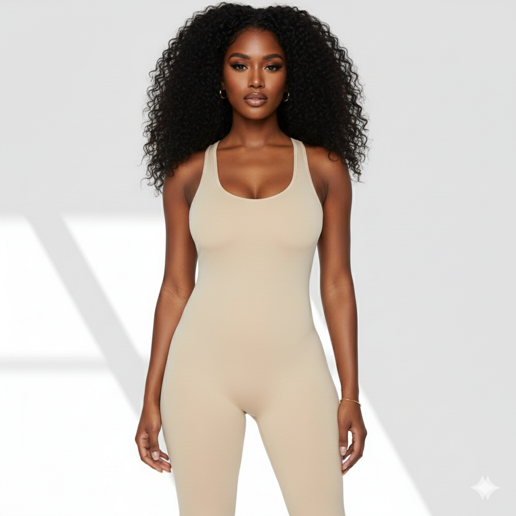 White Mocha Bodycon Jumpsuit