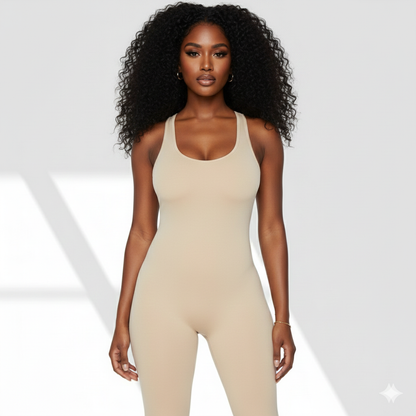 White Mocha Bodycon Jumpsuit