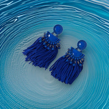 Load image into Gallery viewer, Blue Ivy Tassel Earrings
