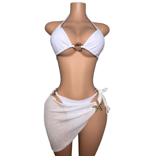 Three Piece Bikini Set with Coverup