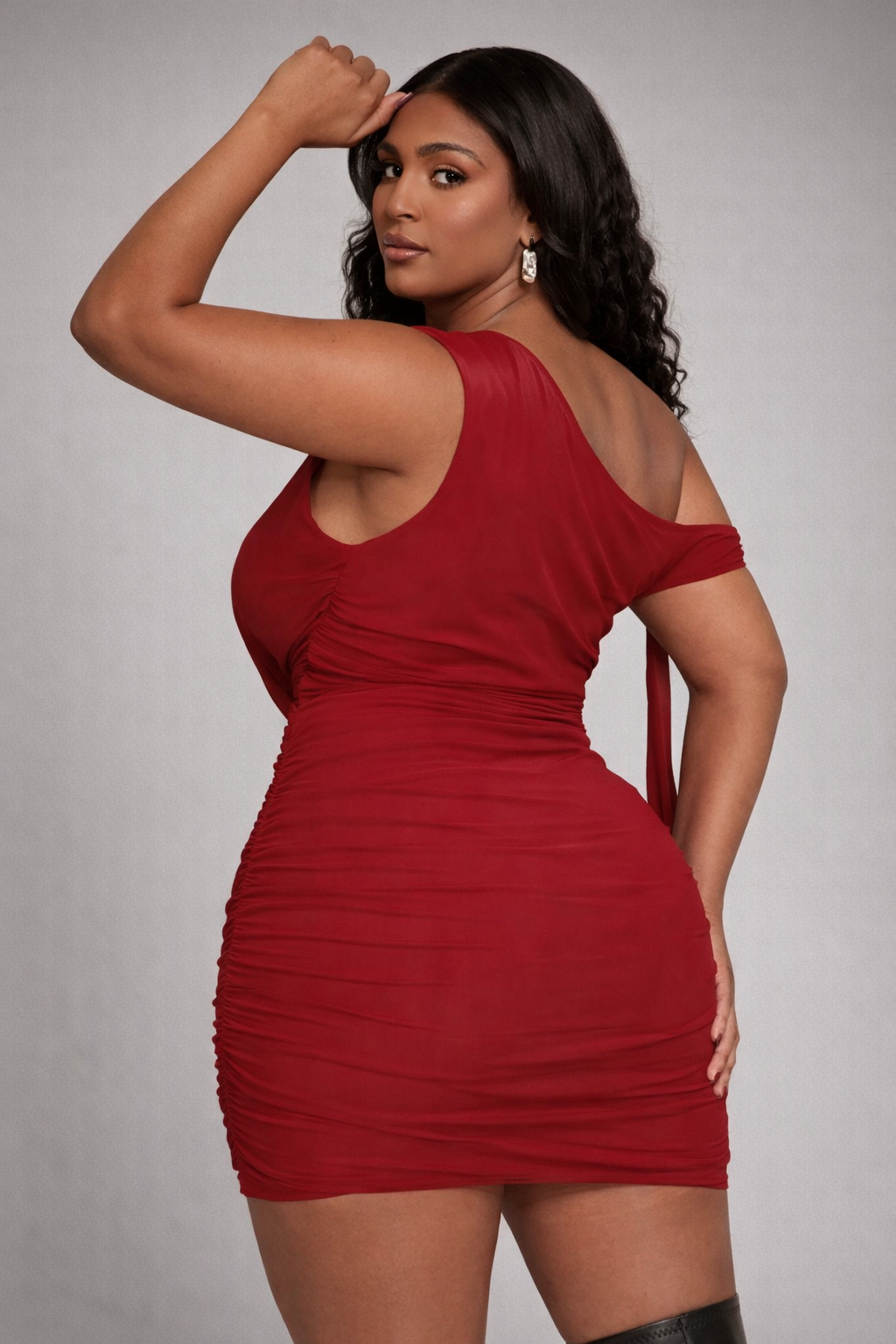 Red Rose Plus Mini Dress