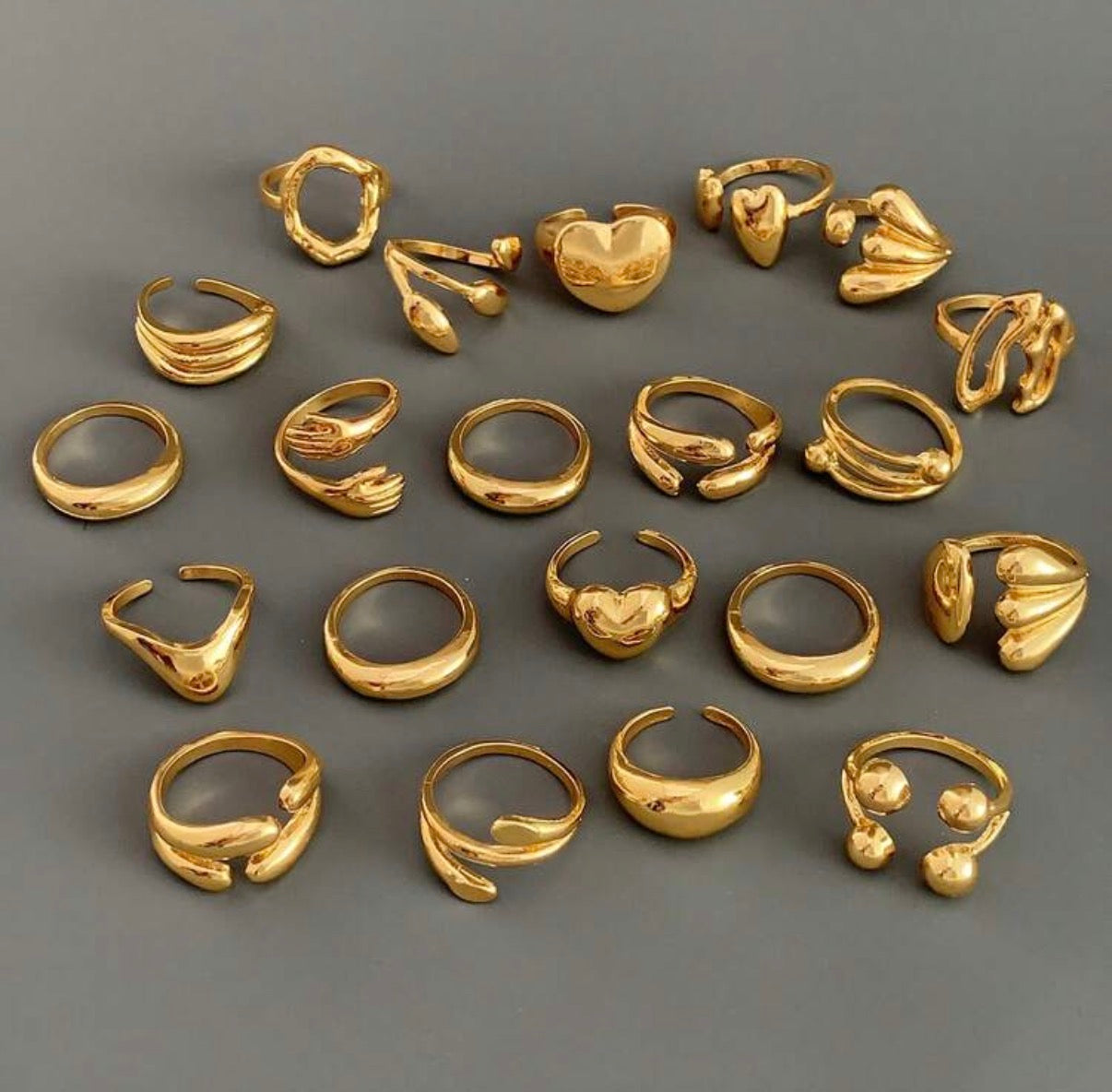 10pm Gold Ring Set