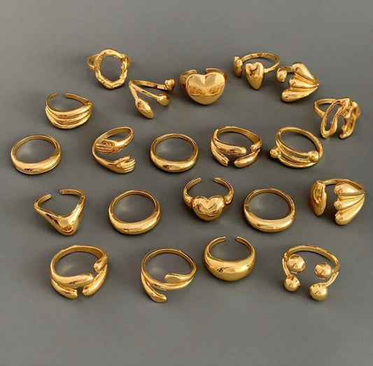 10pm Gold Ring Set