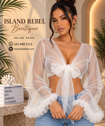Bell Sleeve Sheer Top