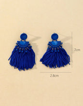 Load image into Gallery viewer, Blue Ivy Tassel Earrings
