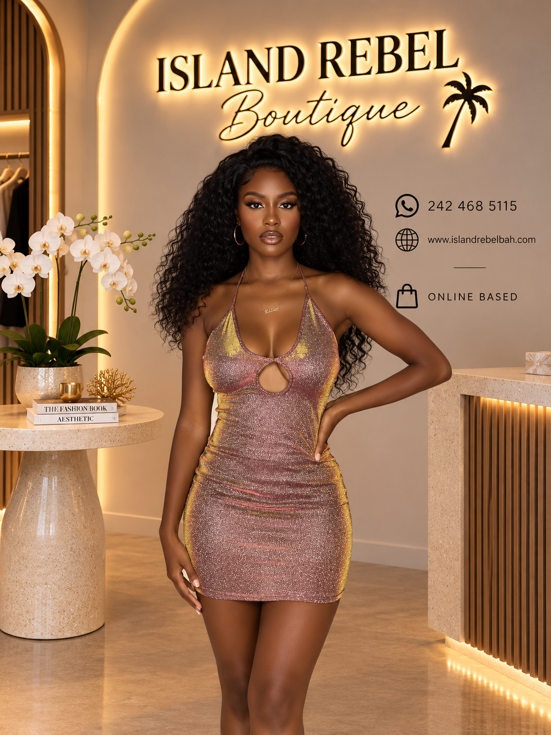 Peek-a-Boo Metallic Dress