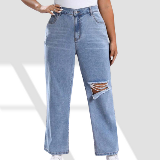 Plus Boyfriend Rip Jeans
